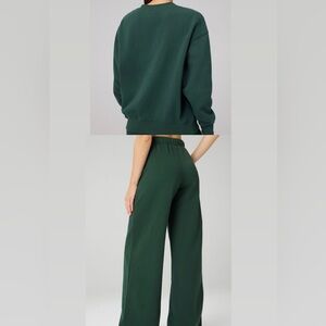 Fabletics Cozy Fleece Sweat Set: Crewneck & Wide Leg Sweatpants